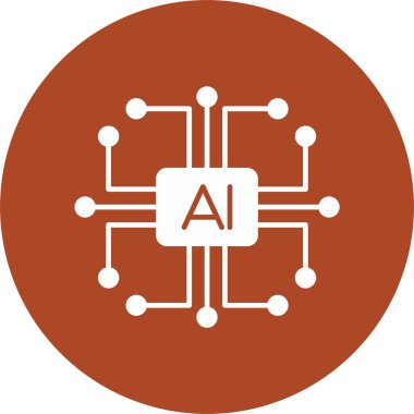 Yapay Zeka Kabartma Çemberi Simgesi