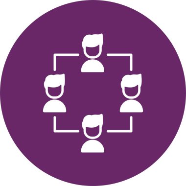 Takım Çalışması Kabartma Çemberi Simgesi