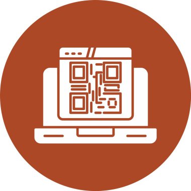 Qr Kod Kabartma Çemberi Simgesi