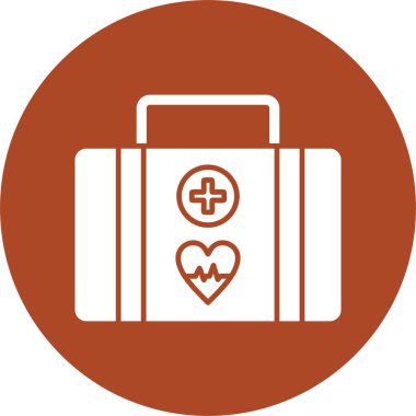 İlk Yardım Çantası Kabartma Çemberi Simgesi