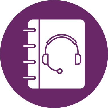 Not Defteri Desteği Kabartma Çemberi Simgesi