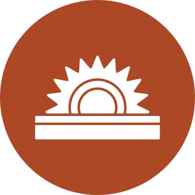 Dairesel Testere Kabartma Çemberi Simgesi