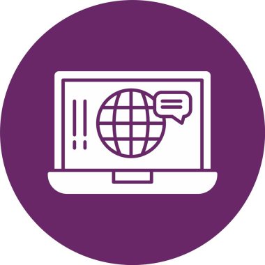 Dijital Pazarlama Kabartma Çemberi Simgesi