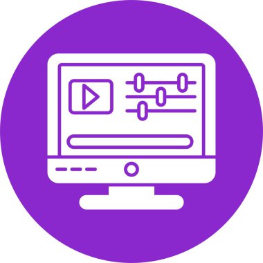 Video Düzenleyici Glyph Çember Simgesi