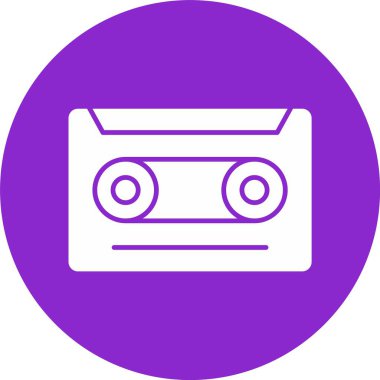 Cassette Glyph Circle Icon clipart