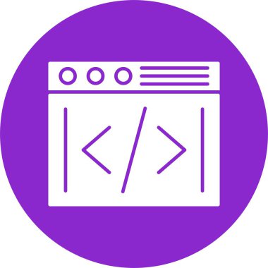 Kodlama Kabartma Çemberi Simgesi