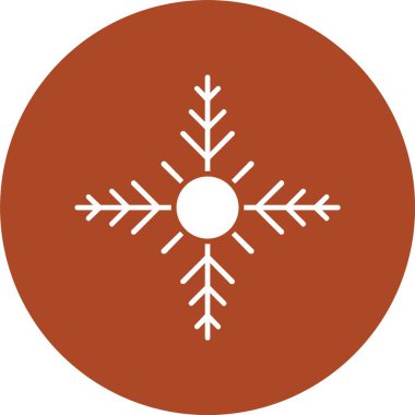 Kar Tanesi Kabartma Çemberi Simgesi