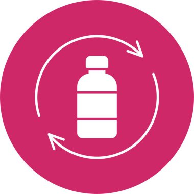 Şişe Geri Dönüşüm Kabartma Çemberi Simgesi