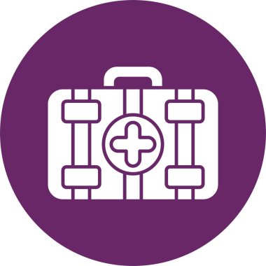 İlk Yardım Çantası Kabartma Çemberi Simgesi