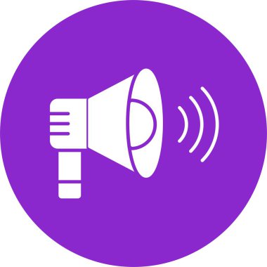 Gürültülü Sözcü Kabartma Çemberi Simgesi