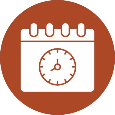 Saat ve Tarih Kabartma Çemberi Simgesi