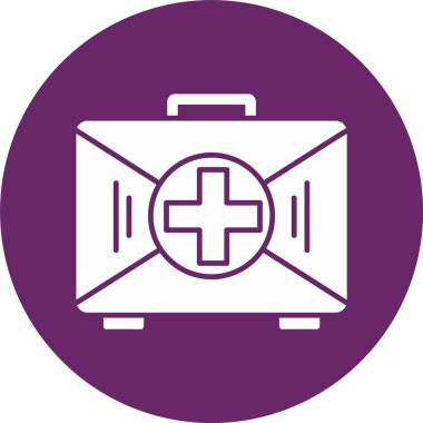 İlk Yardım Çantası Kabartma Çemberi Simgesi