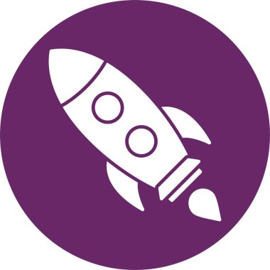 Roket Kabartma Çemberi Simgesi