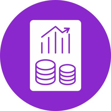 Finans Raporu Kabartma Çemberi Simgesi