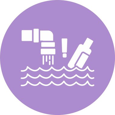 Su Kirliliği Kabartma Çemberi Simgesi