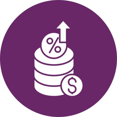 Faiz Oranı Kabartma Çemberi Simgesi