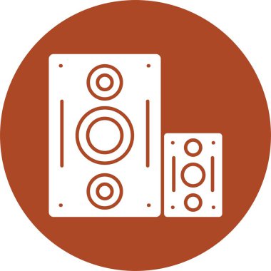 Speaker Glyph Circle Icon clipart