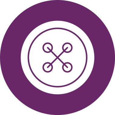 Kumaş Düğmesi Kabartma Çemberi Simgesi