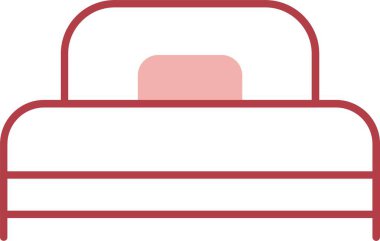 Single Bed Line Fill Icon clipart