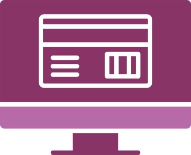 Çevrimiçi Ödeme Kabartması İki Renk Simgesi