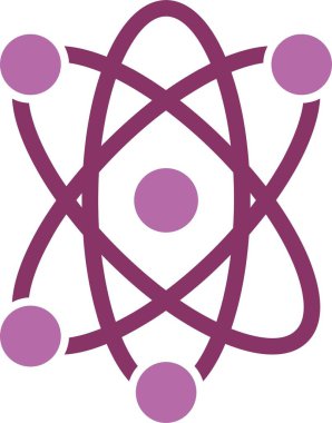 Atom Kabartması İki Renk Simgesi