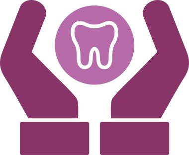 Diş Bakımı Sembolü İki Renk Simgesi
