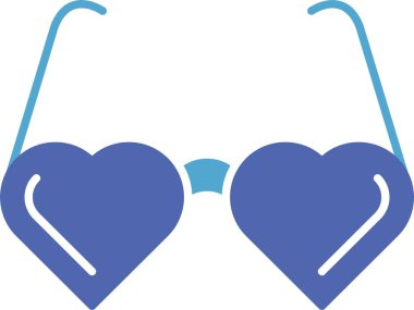 Kalp Gözlüğü İki Renk Simgesi Simgesi