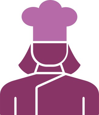 Lady Chef Glyph İki Renk Simgesi
