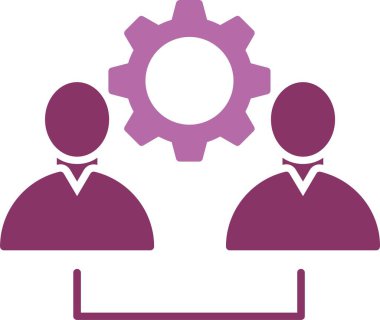 Takım Çalışması Kabartması İki Renk Simgesi