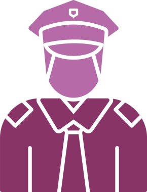 Polis Memuru Glyph İki Renk Simgesi