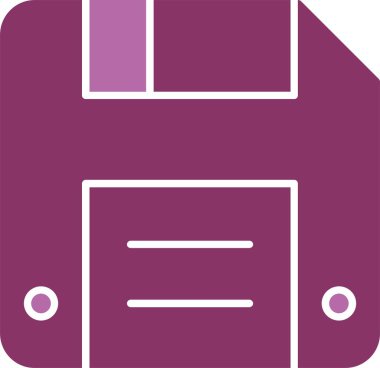 Diskette Kabartma İki Renk Simgesi