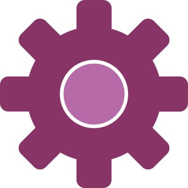 Dişliler Kabartması İki Renk Simgesi