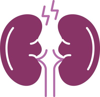Böbrek Kabartması İki Renk Simgesi