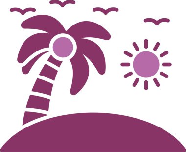 Plaj Sembolü İki Renk Simgesi