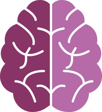 Beyin Kabartması İki Renk Simgesi