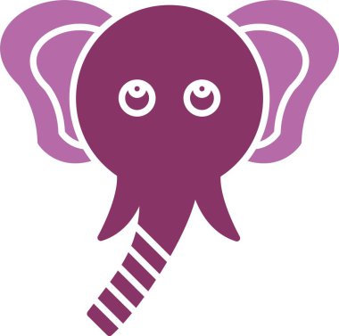 Fil Kabartması İki Renk Simgesi