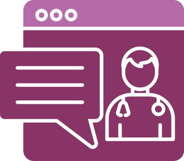 Çevrimiçi Doktor Glyph İki Renk Simgesi