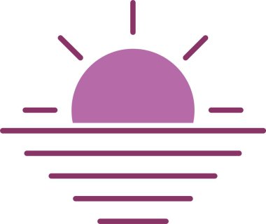 Günbatımı Kabartması İki Renk Simgesi