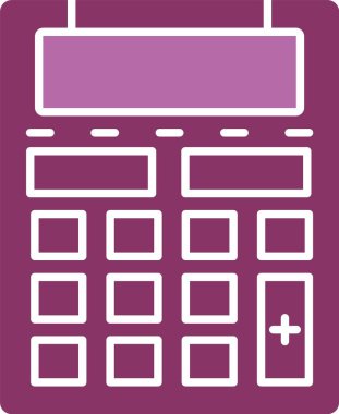 Hesap Makinesi Kabartma İki Renk Simgesi