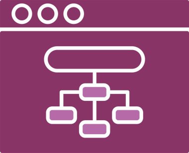 Tarayıcı Kabartması İki Renk Simgesi