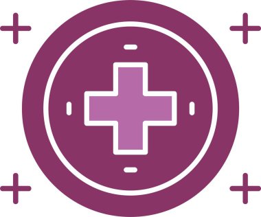 Hastane İşaret İşareti İki Renk Simgesi