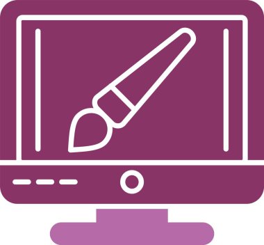 Fırça Kabartması İki Renk Simgesi