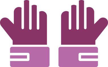 Kaleci Eldivenleri Glyph İki Renk Simgesi