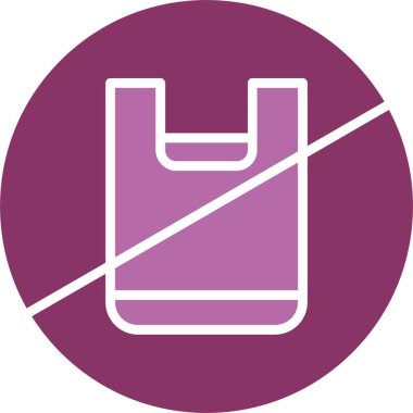 Plastik Torba Kabartması Yok İki Renk Simgesi