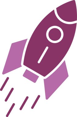 Roket Kabartması İki Renk Simgesi