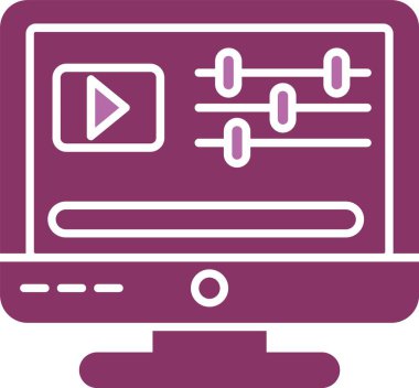 Video Düzenleyici Glyph İki Renk Simgesi