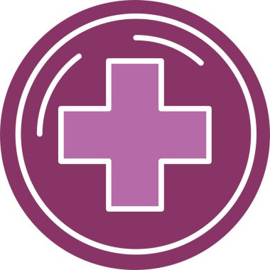 Hastane İşaret İşareti İki Renk Simgesi