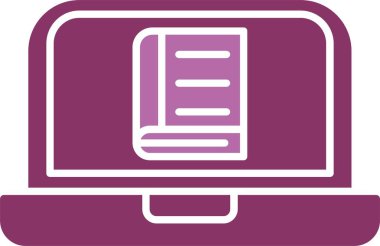 Çevrimiçi Öğrenme Kabartması İki Renk Simgesi