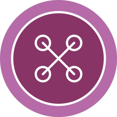 Kumaş Düğmesi Kabartması İki Renk Simgesi