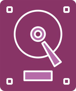 Sabit Disk Kabartması İki Renk Simgesi